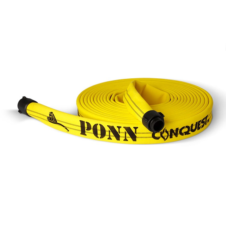  Fire Hose - 1 x 100' Lay Flat Water Hose - Made in the USA -  Yellow Forestry Firefighter Hose - NPSH Couplings : Industrial & Scientific